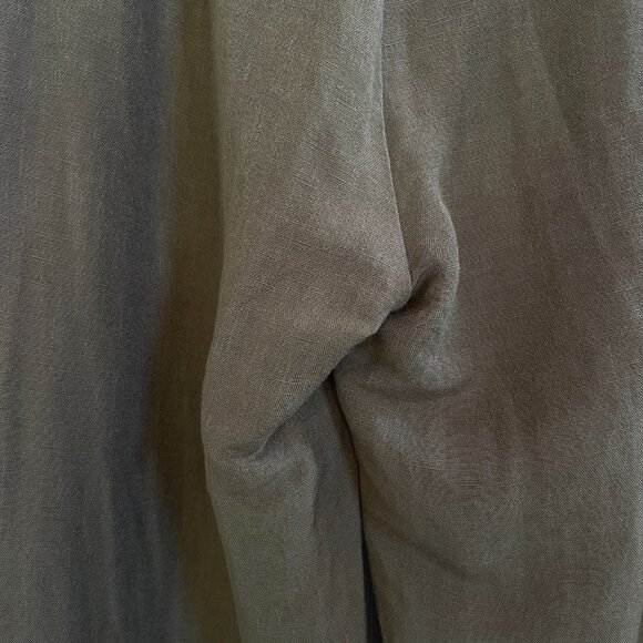 Paige Dallas Linen Blend Pleated Trouser Pants Green 2 - Picture 9 of 14